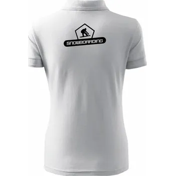 Snowboarding nápis logo - Polokošile dámská Pique Polo - XS ( Bílá )
