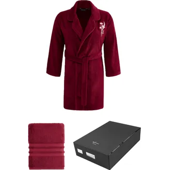 Dámský župan Soft Cotton Luxusní dámský krátký župan s ručníkem LILLY v dárkovém balení Barva: Fuchsiová, Velikost: XL