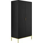 Šatní skříň Austin 100 cm černá/zlatá