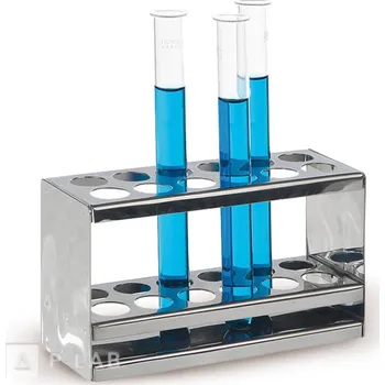 Stojan na zkumavky nerezový (Průměr otvorů (mm): 20, Počet otvorů : 2 x 12, Rozměry (mm): 310 x 60 x 90 , Balení (ks): 1)