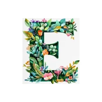 Hrnek espresso (Lungo) s potiskem Písmeno E květiny