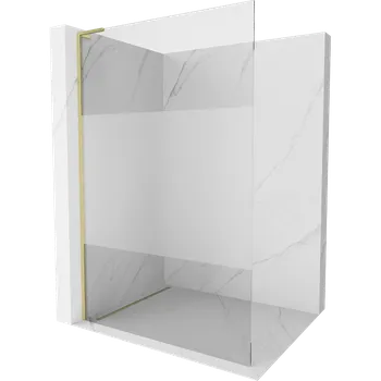 Mexen Kioto L sprchová stěna Walk-in 110 x 200 cm, transparentní/mat, zlatá kartáčovaná - 800-110-103-55-35 Sprchové stěny