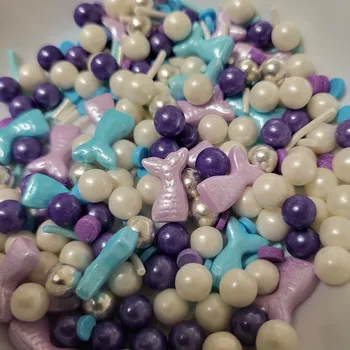 Jedlá dekorace na dort Lucie´s Sprinkles Mořská panna - pastelový mix cukrové zdobení 90g: 90g