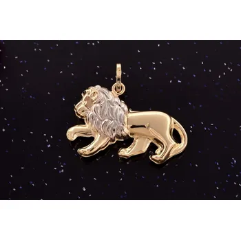 Přívěsek Zlatý přívěsek lev s hřívou P060, Au 585/1000 14kt, 1,15g (14kt,váha 1,15g)