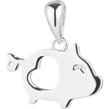 Oblečení a móda EVOLUTION GROUP CZ Stříbrný přívěsek prasátko se srdíčkem - 64022