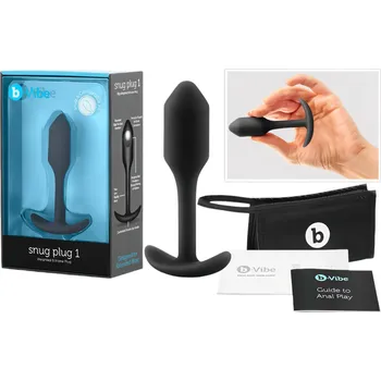 Dildo b-vibe Snug Plug 1 - anální kolík s vnitřní váhou (55g) - černý