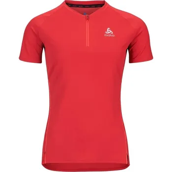 Běžecké oblečení Odlo běžecké triko T-shirt crew neck s/s 1/2 zip AXALP TRAI 2023 Červená L Dámské