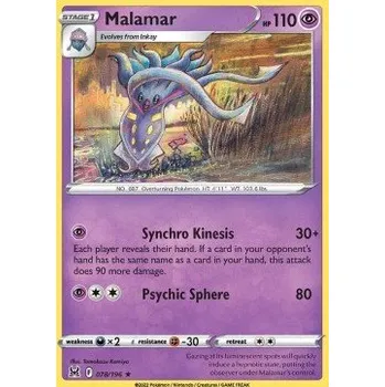 Volný čas Pokémon LOR 078/196 Malamar - Lost Origin Stav: Near Mint, Verze: NORMAL