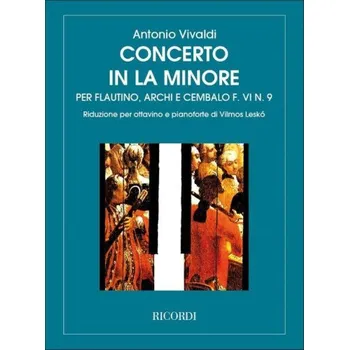 Antonio Vivaldi: Concerto in la minore per flautino Rv 445 (noty na příčnou flétnu, klavír)