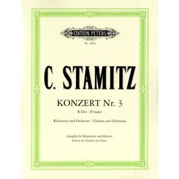 Carl Stamitz: Concerto No. 3 B-flat major (noty na klarinet, klavír)