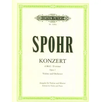 Louis Spohr: Concerto No.2 in D minor Op.2 (noty na housle, klavír)