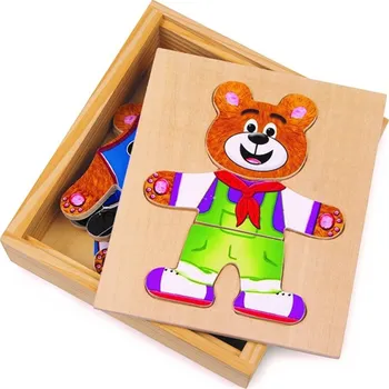 Hračka pro nejmenší Oblékací méďa Nico (Dřevěná hračka)