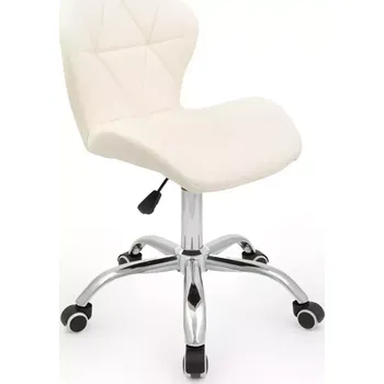 LuxuryForm DESIGN Židle LIVIO na stříbrné podstavě s kolečky - krémová