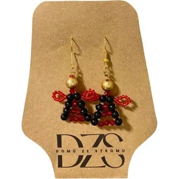 Náušnice Elegantní andělská aura - červeno-černé náušnice