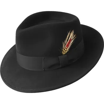 Klobouk Bailey Cestovní černý nemačkavý vlněný klobouk - Fedora LiteFelt® Velikost: 55 cm (S)