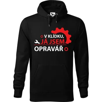 Pánská mikina DOBRÝ TRIKO Pánská mikina s potiskem Jsem opravář Velikost pánské mikiny: 5XL, Barva: Černá