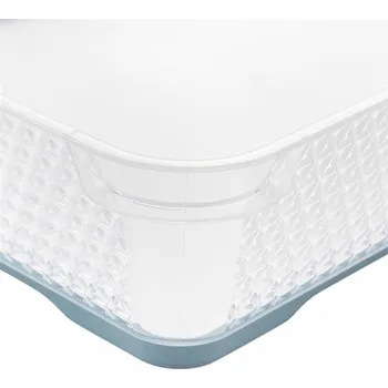 Úložný box Košík, transparentní/modrý, 36 x 26,5 x 7 cmYN