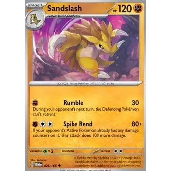 Karetní hra Pokémon MEW 028/165 Sandslash - 151 Stav: Near Mint, Verze: REVERSE HOLO