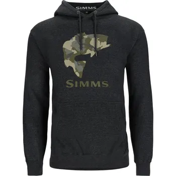 Rybářské oblečení Simms Mikina Bass Fill Hoody Charcoal Heather Velikost: M (US) L (EU)