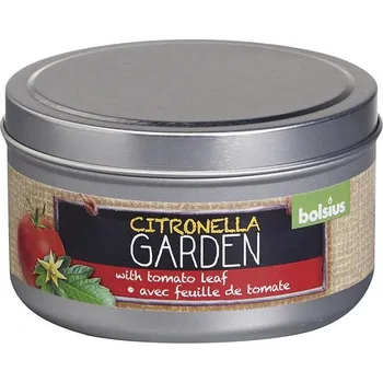 Přípravek proti hmyzu Těsmat CZ Svíčka Bolsius Citronella Garden s rajčatovým listem repelentní svíčka