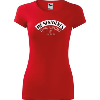 Dámské tričko DOBRÝ TRIKO Vtipné dámské triko Živím puberťáka Velikost: XL, Barva: Červená