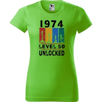 Dámské tričko DOBRÝ TRIKO Dámské tričko s potiskem Level 50 unlocked Barva: Apple green, Velikost: XL