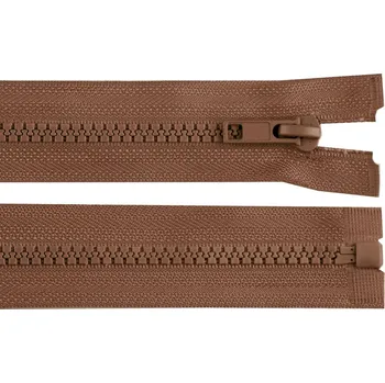 Zip Kostěný zip No 5 délka 90 cm bundový - hnědá