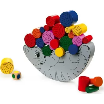 Dřevěná hračka small foot Dřevěná motorická hra Balancující kočka