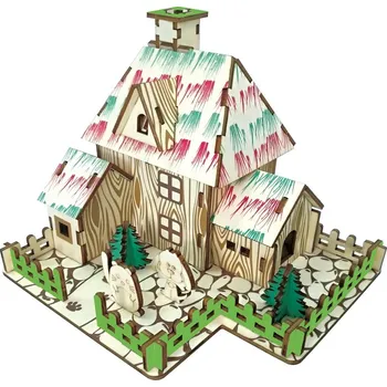 3D puzzle Woodcraft construction kit Woodcraft Dřevěné 3D puzzle Čarodějnická chýše