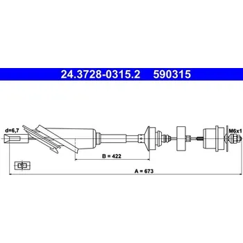 Spojka Tažné lanko, ovládání spojky ATE 24.3728-0315.2