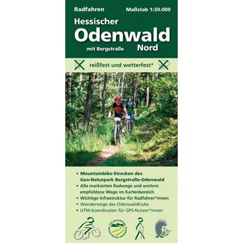 Radfahren, Hessischer Odenwald Nord mit Bergstraße 1:30000 - Messer, Michael