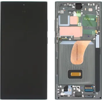 Náhradní dil pro Samsung S918 Galaxy S23 Ultra - LCD display + Dotyková deska + Přední kryt Green / Zelená (Service Pack)