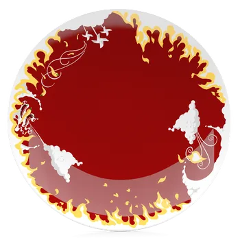 Stolování Porcelánový talíř 58products Limitovaná Edice Hot 28 cm | bílá, červená