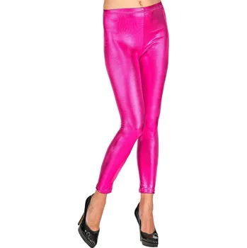 Dámské legíny Dámské metalické růžové legíny - S/M