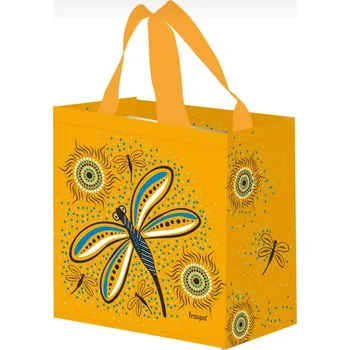 Nákupní taška Taška svačinová, nákupní žlutá, Vážka 26 x 27 cm (Eko taška s vážkou)