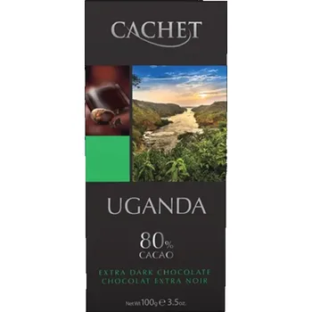 Čokoláda Čokoláda CACHET UGANDA 100 g HOŘKÁ 80% (Hořká tabulková čokoláda UGANDA 100g)
