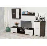 Moderní obývací stěna ZETA wenge/bílá, TV stolek, komoda, skříňka