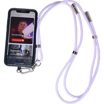 Multifunkční Adaptér 2v1 Neck Holder Kryt Šňůrka 1,5m na Mobilní Telefon USB-C Nabíjecí Kabel Výběr Barev Fialová