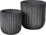Sada 2 ks květináčů 37/29 cm Broste FIBER - tmavě šedý tmavě šedá