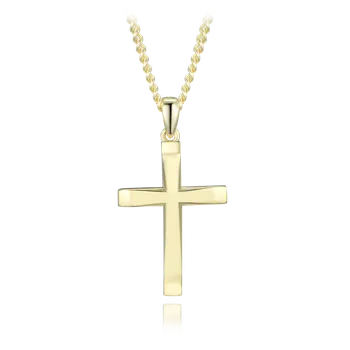 Náhrdelník MINET Pozlacený stříbrný náhrdelník s křížkem JMAN0630GN48