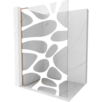 Mexen Kioto L sprchová stěna Walk-in 120 x 200 cm, bílá vlna, růžové zlato - 800-120-103-60-97 Sprchové stěny