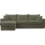 Zelená manšestrová rozkládací rohová pohovka (variabilní) Augustin – Bobochic Paris ID_1699096