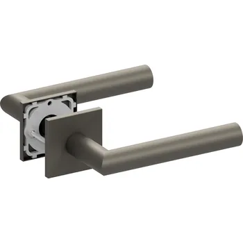 Dveřní kování Qolibri klika na dveře SlideblocUltra SU 1106 RHR na hranaté rozetě (titan satén) Provedení: Klika / klika (bez spodní rozety)