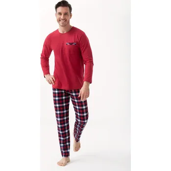 Pánská móda Pánské pyžamo Luna 805 dł/r M-2XL Z25 červená M