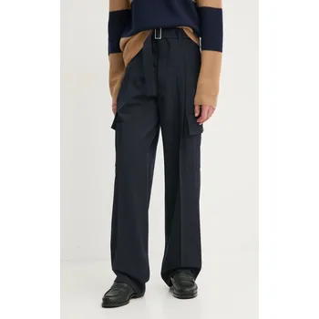 Kalhoty s příměsí vlny Études Studio H24MMTRO873 námořnická modř 59X, vel. 50