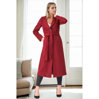 Dámská větrovka Z6681 DEWBERRY LADIES' COAT-BURGUNDY-1 dewberry tmavě červená 3224086
