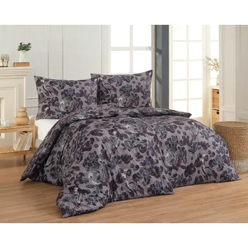 Povlečení Povlečení Matějovský BIRDIE, fialovo-šedé, bavlna hladká, digitál, 140x220cm + 70x90cm