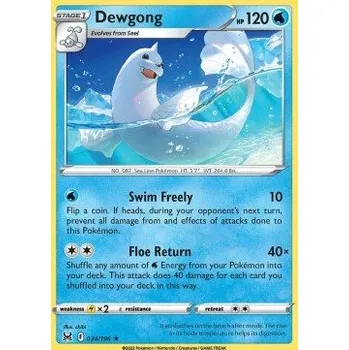 Sběratelská karetní hra Pokémon LOR 034/196 Dewgong - Lost Origin Stav: Near Mint, Verze: NORMAL