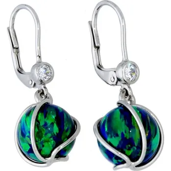 Náušnice Goldstore Náušnice bílé zlato opály v klícce 4.19.NA506789 Váha: 4.14 g