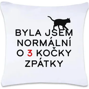 Dekorativní polštářek DOBRÝ TRIKO Polštář s potiskem Byla jsem normální 40 x 40 cm Oboustranný tisk: NE